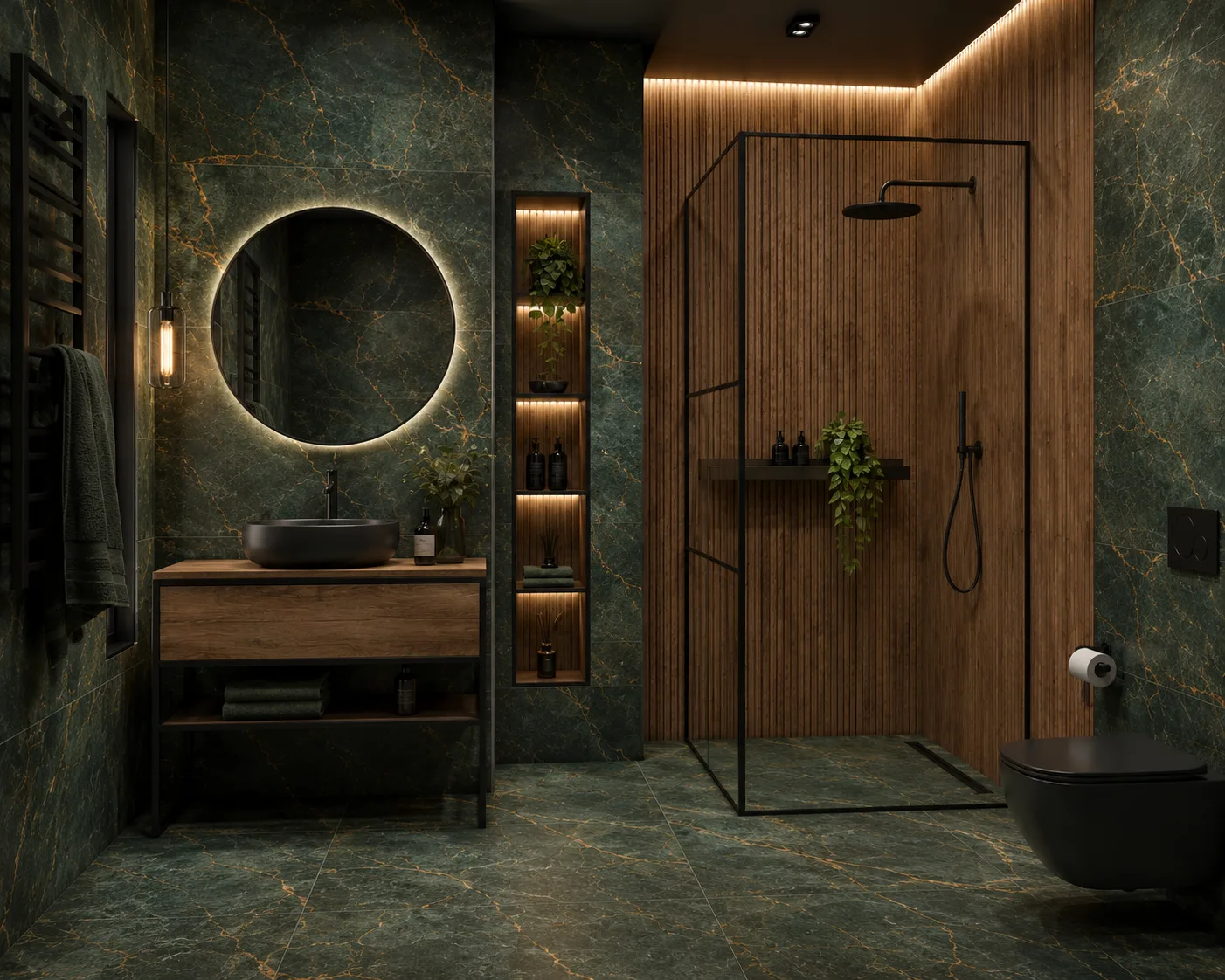 Wizualizacja: Amazon Prime Loft — Amazon Green & Alma Wood